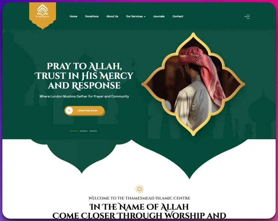Thamesmead Islamic Centre website homepage